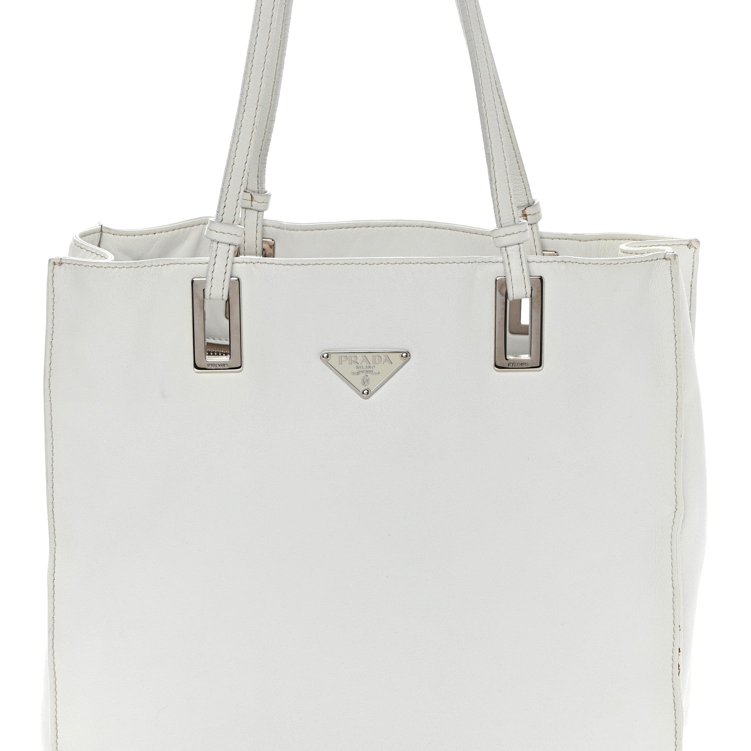 Prada Soft Calfskin Tote White 8 of 21