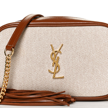 Saint Laurent Cotton Monogram Mini Lou Camera Bag Beige Brick 8 of 10