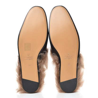 Gucci Calfskin Fur Mens Princetown Slippers 6 Black 5 of 8