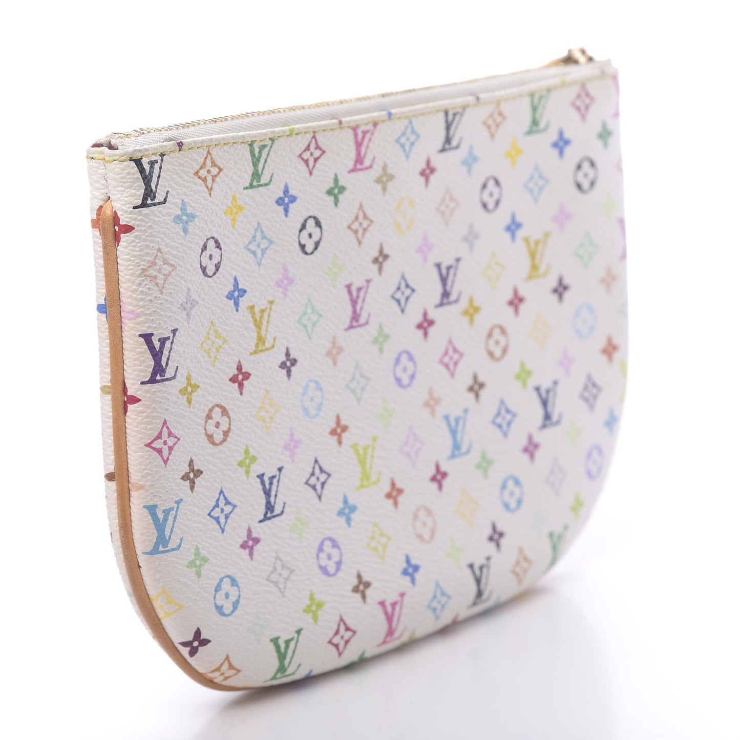 Monogram Multicolor Pochette Plate GM White
