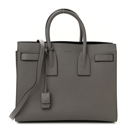 Saint Laurent Grained Calfskin Small Sac De Jour Fog 1 of 9
