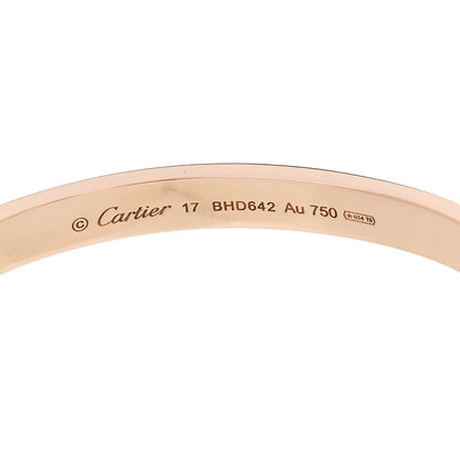 Cartier 18K Pink Gold LOVE Bracelet 17 6 of 9