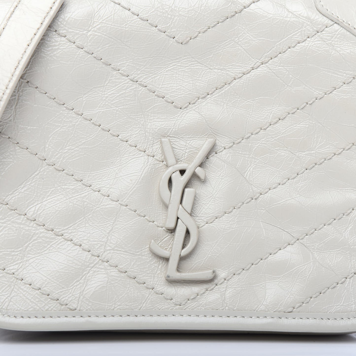 Crinkled Calfskin Matelasse Monogram Niki Chain Wallet Crema Soft