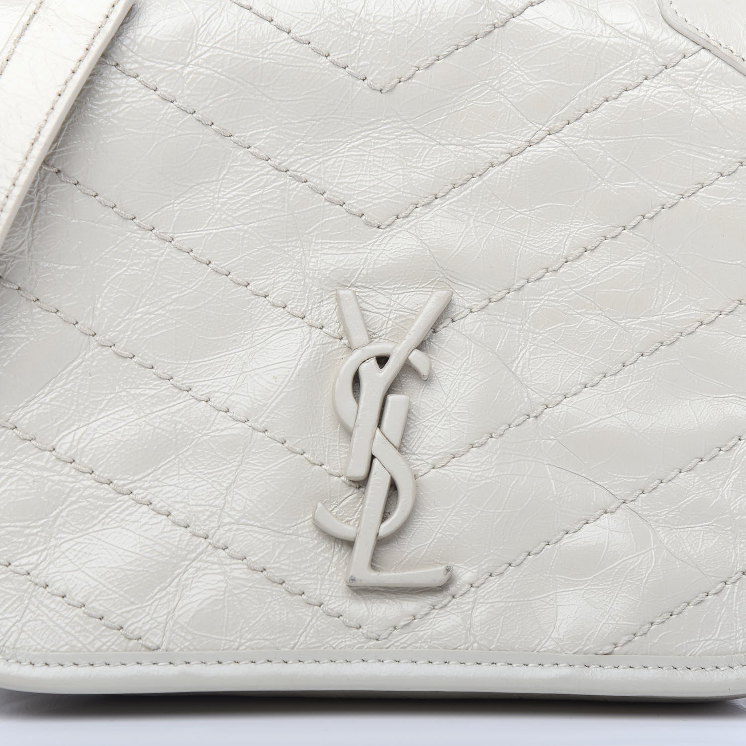 Saint Laurent Crinkled Calfskin Matelasse Monogram Niki Chain Wallet Crema Soft 11 of 11