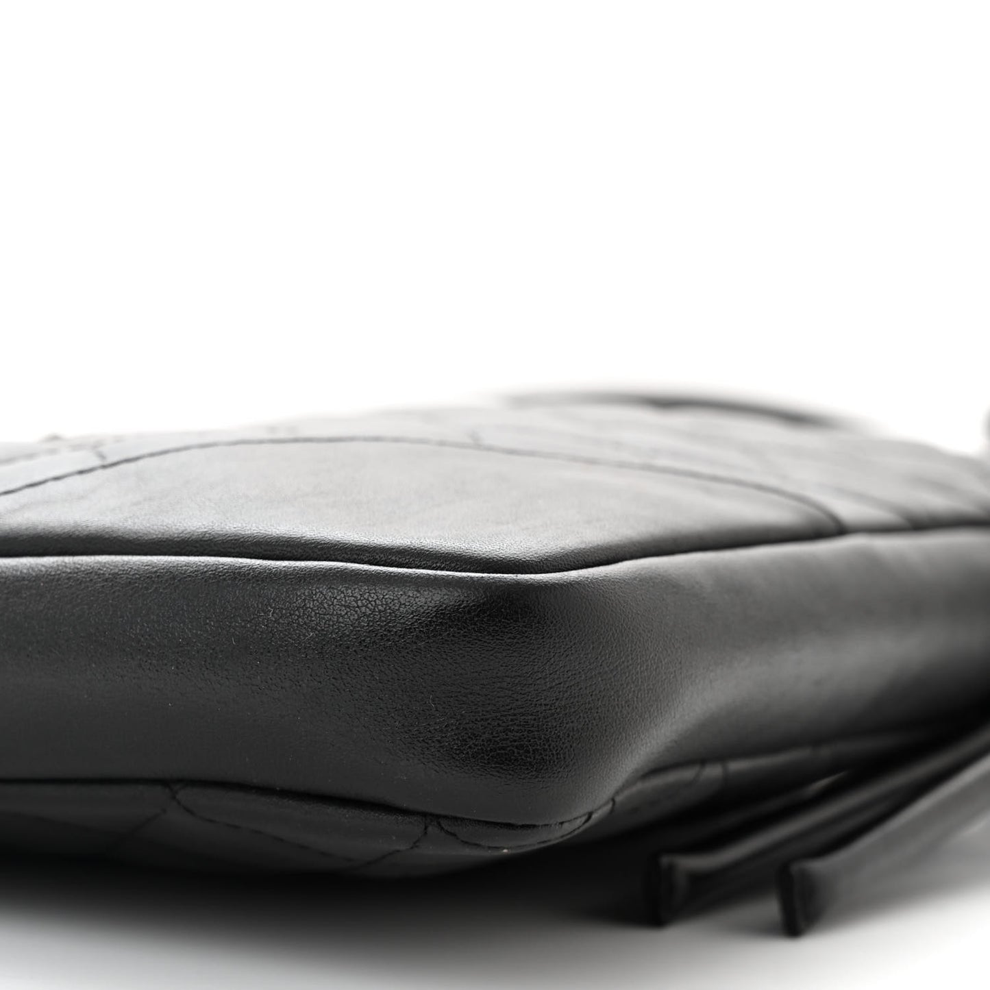 Calfskin Quilted Medium Cambon Messenger Black White