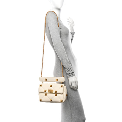 Valentino Garavani Nappa Medium Roman Stud Shoulder Bag Ivory 2 of 11