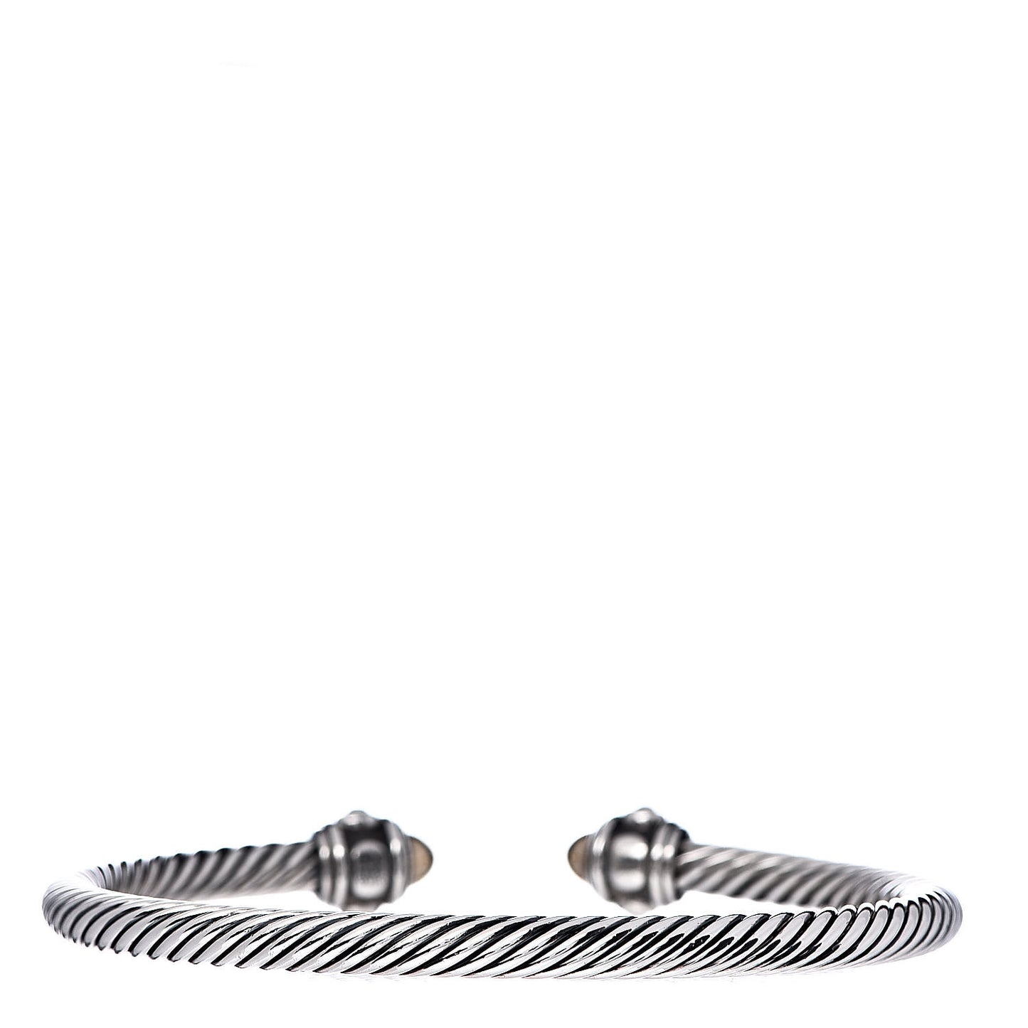 Sterling Silver 18K Yellow Gold 3.5mm Cable Renaissance Bracelet