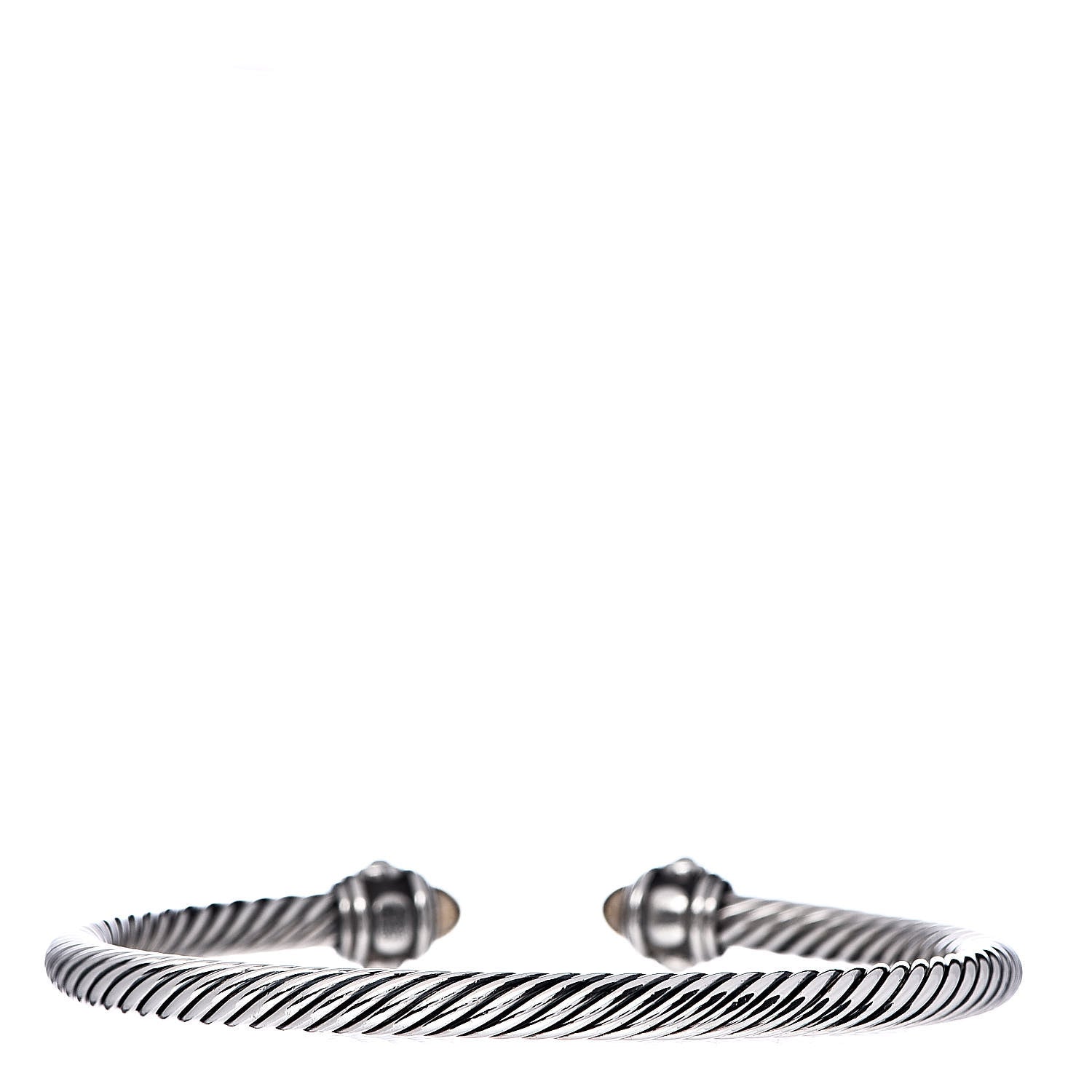 David Yurman Sterling Silver 18K Yellow Gold 3.5mm Cable Renaissance Bracelet 3 of 5