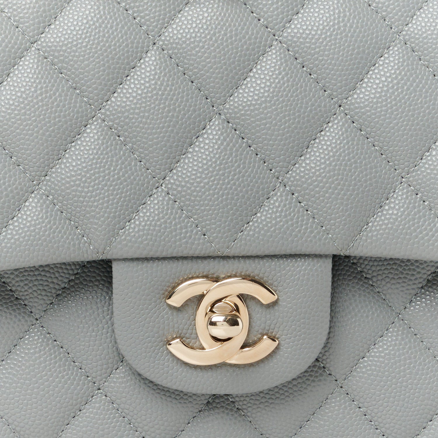 Chanel Caviar Quilted Medium Double Flap Grey 9 of 12