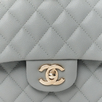Chanel Caviar Quilted Medium Double Flap Grey 9 of 12