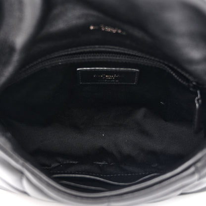 Saint Laurent Calfskin Quilted Toy Loulou Puffer Monogram Monochrome Chain Satchel Black 6 of 12
