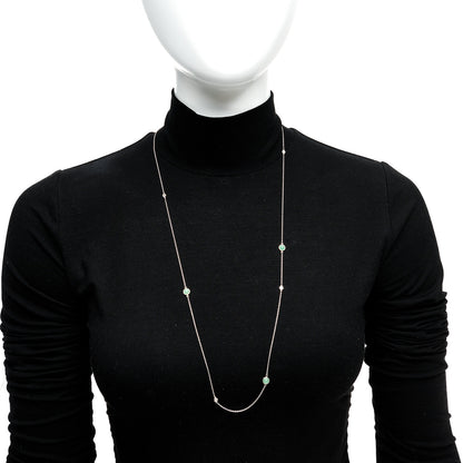 Tiffany Sterling Silver Diamond Green Aventurine Elsa Peretti Color By The Yard Sprinkle Necklace 2 of 6
