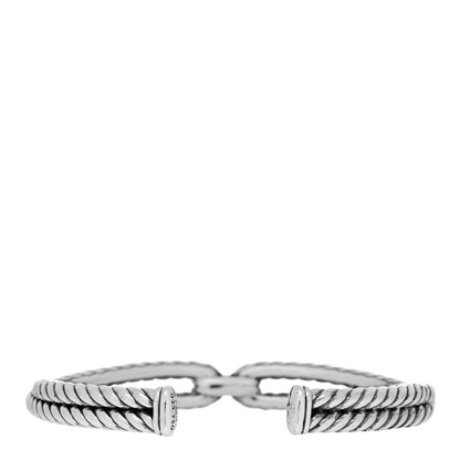 David Yurman Sterling Silver 18K Yellow Gold Cable Loop Bracelet 2 of 3