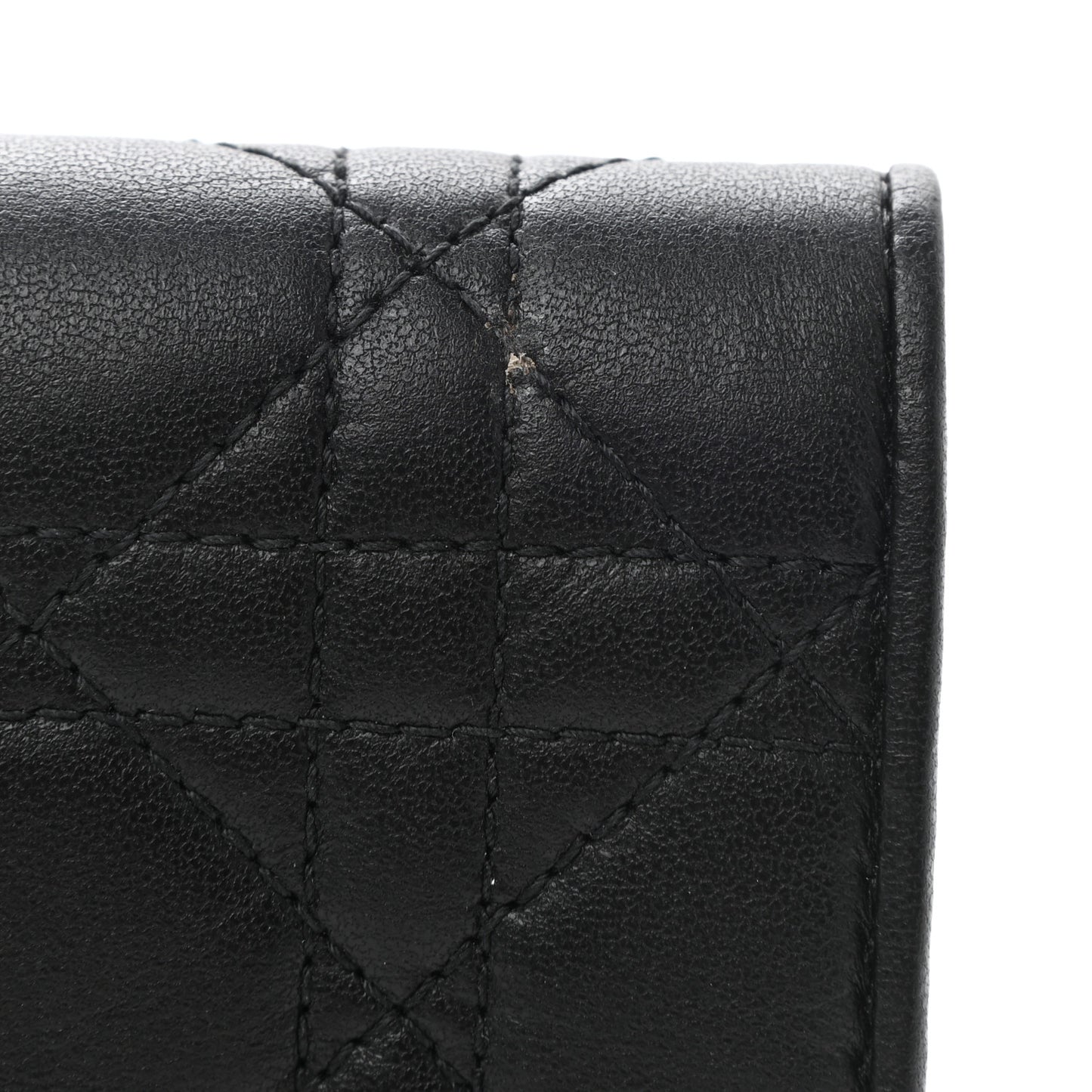 Lambskin Cannage Lady Dior Lotus Wallet Black