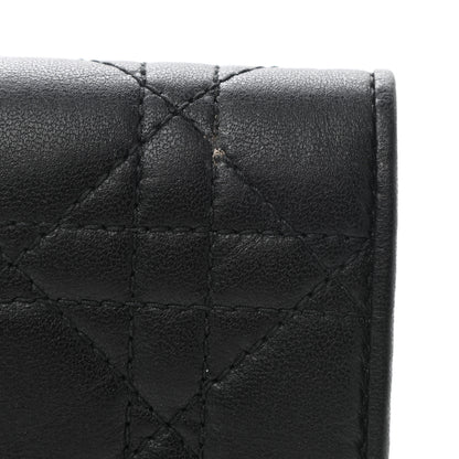 Christian Dior Lambskin Cannage Lady Dior Lotus Wallet Black 5 of 8