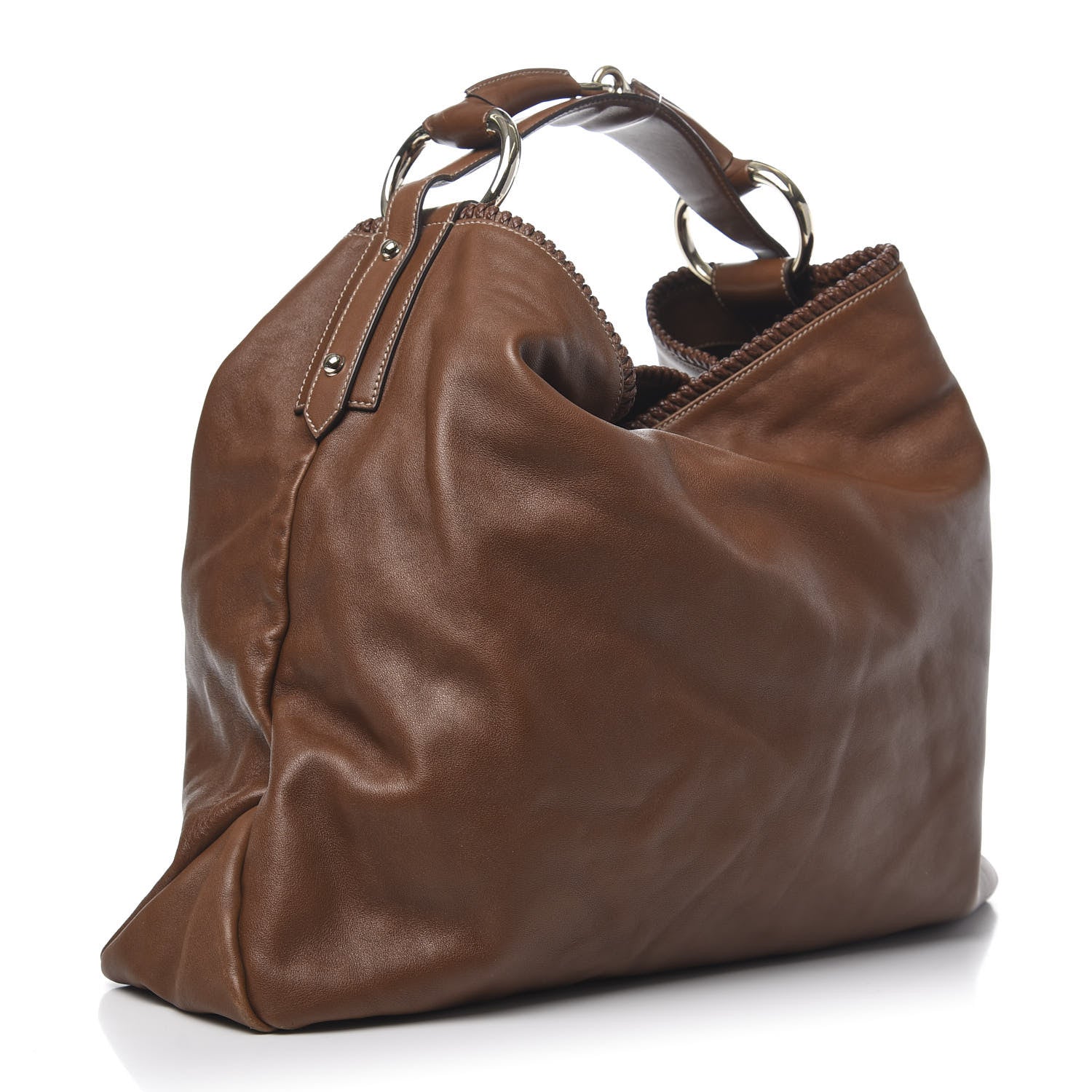 Gucci Calfskin Large Horsebit Chain Hobo Brown 3 of 11
