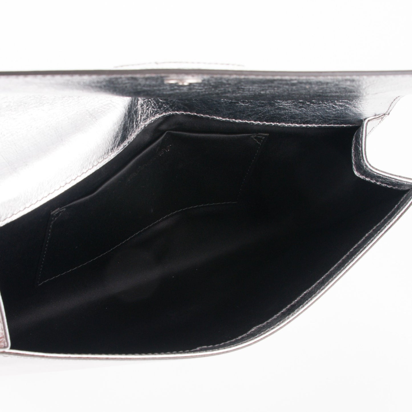 Metallic Calfskin Monogram Large Belle De Jour Clutch Silver