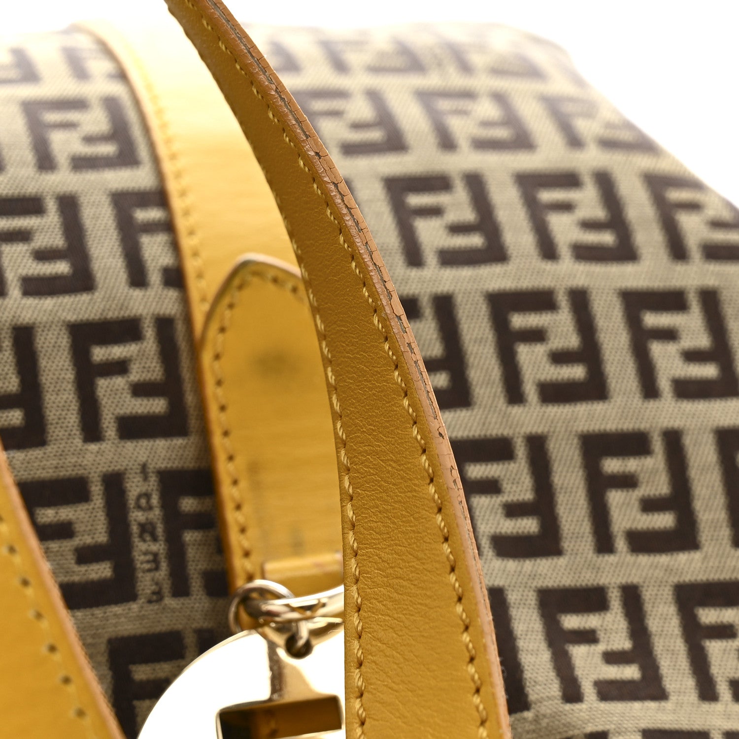 Fendi Zucchino Charm Large Shopper Tote Yellow 13 of 18