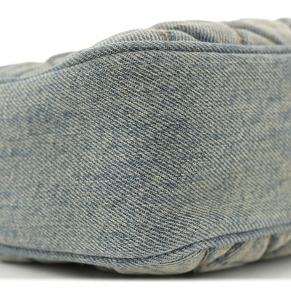 Saint Laurent Denim Matelasse Quilted Summer Embroidered Classic Monogram Camera Bag Blue 9 of 11