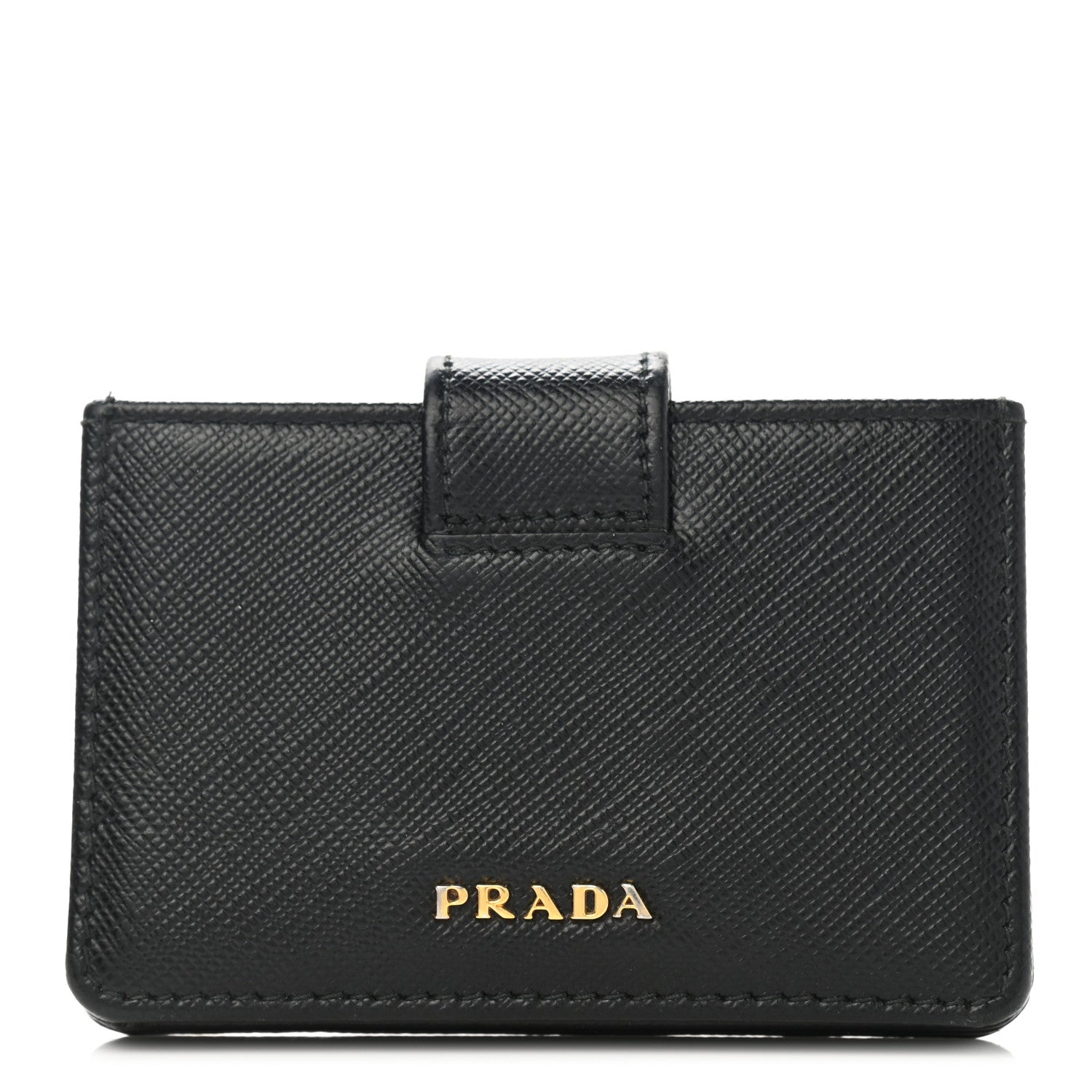 Prada Saffiano Metal Accordion Card Case Black 1 of 9