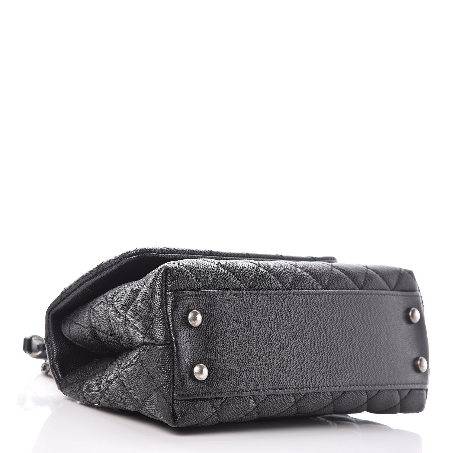 Chanel Caviar Lizard Quilted Mini Coco Handle Flap Black 4 of 9
