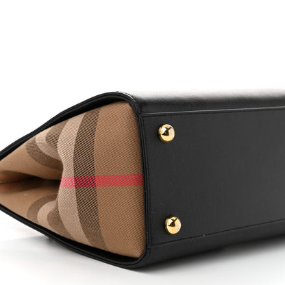 Burberry Calfskin Mega Check Small Banwell Tote Black 8 of 10