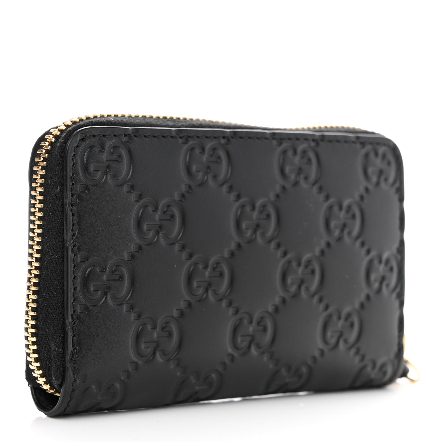 Guccissima Zip Around Card Case Black