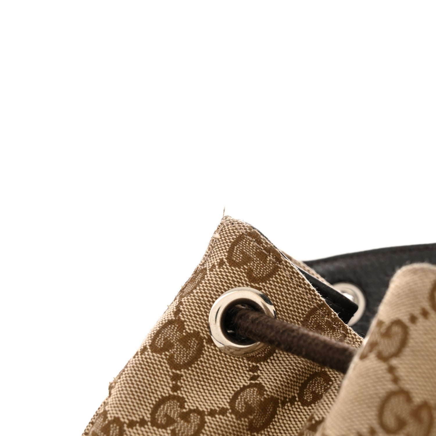 Gucci Monogram Dollar Calfskin O Drawstring Backpack Beige Ebony Testa di Moro Dark Chocolate 14 of 16