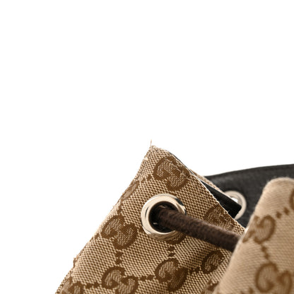 Gucci Monogram Dollar Calfskin O Drawstring Backpack Beige Ebony Testa di Moro Dark Chocolate 14 of 16