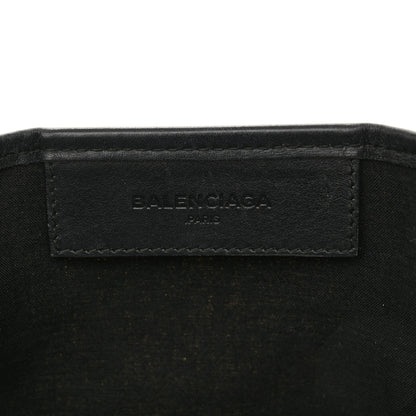 Balenciaga Cotton Canvas Satin Calfskin S Navy Cabas Natural Black 7 of 20
