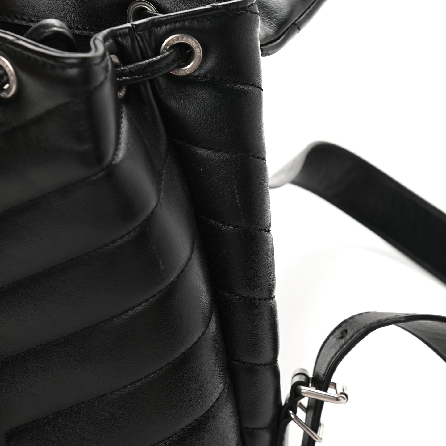 Calfskin Y Quilted Monogram Small Loulou Backpack Black