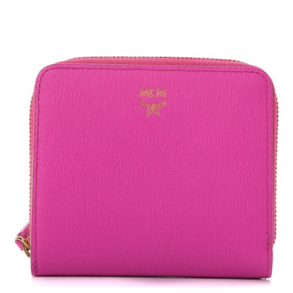 MCM Coated Canvas Zip Around Wallet Electric Pink 1 of 20