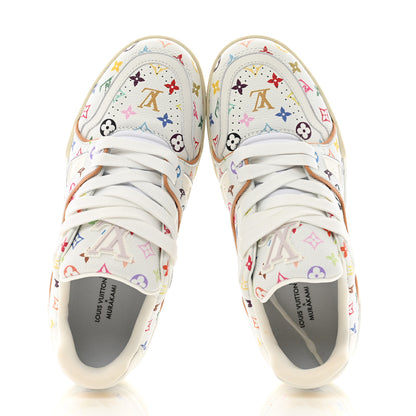Louis Vuitton LV X TM Calfskin Monogram Multicolor Womens LV Trainer Sneakers 37.5 White 2 of 10