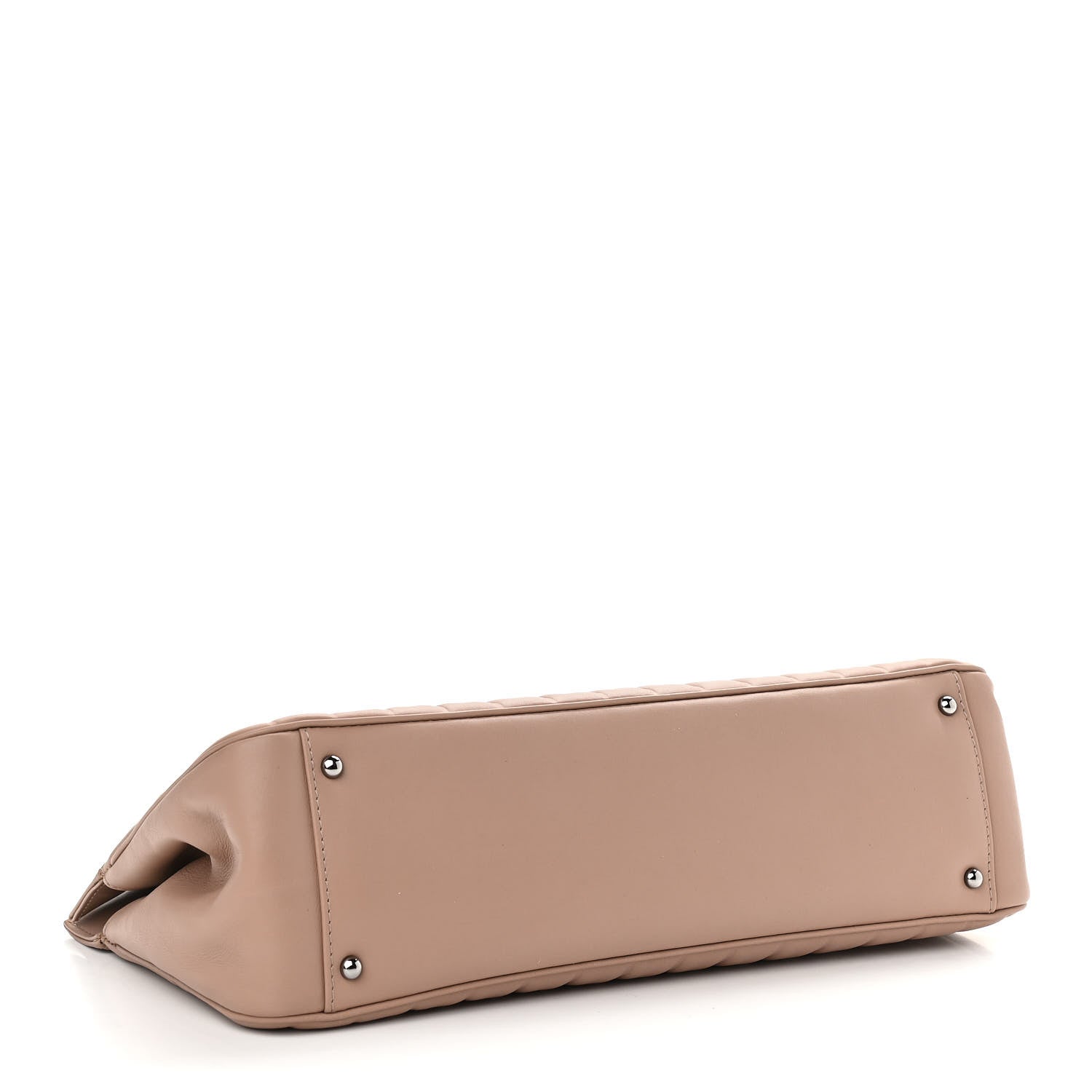 Chanel Calfskin Vertical Quilted Lax East West Shoulder Bag Beige 4 of 11