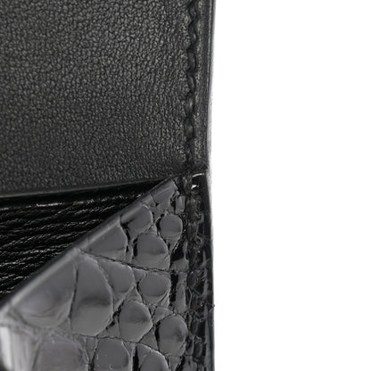 Hermes Shiny Alligator Constance Short Wallet Black 10 of 11