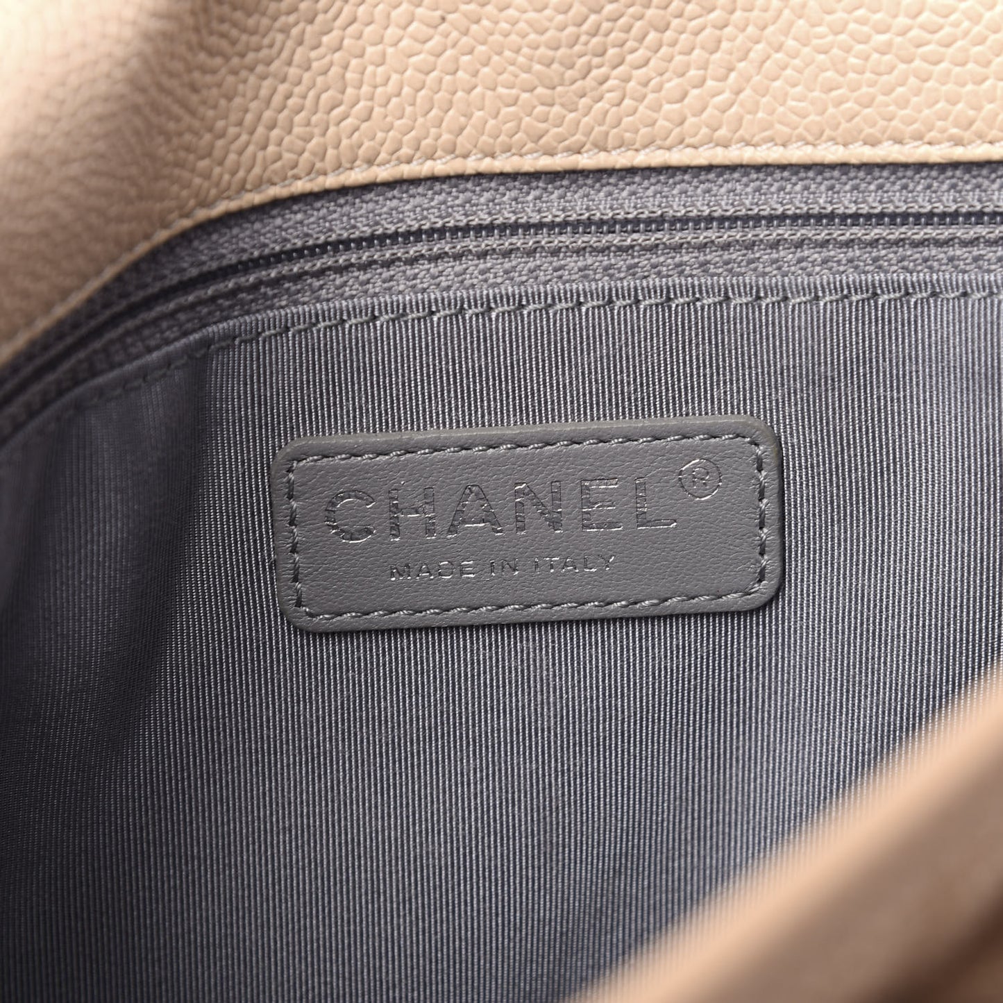 Caviar French Riviera Large Flap Beige
