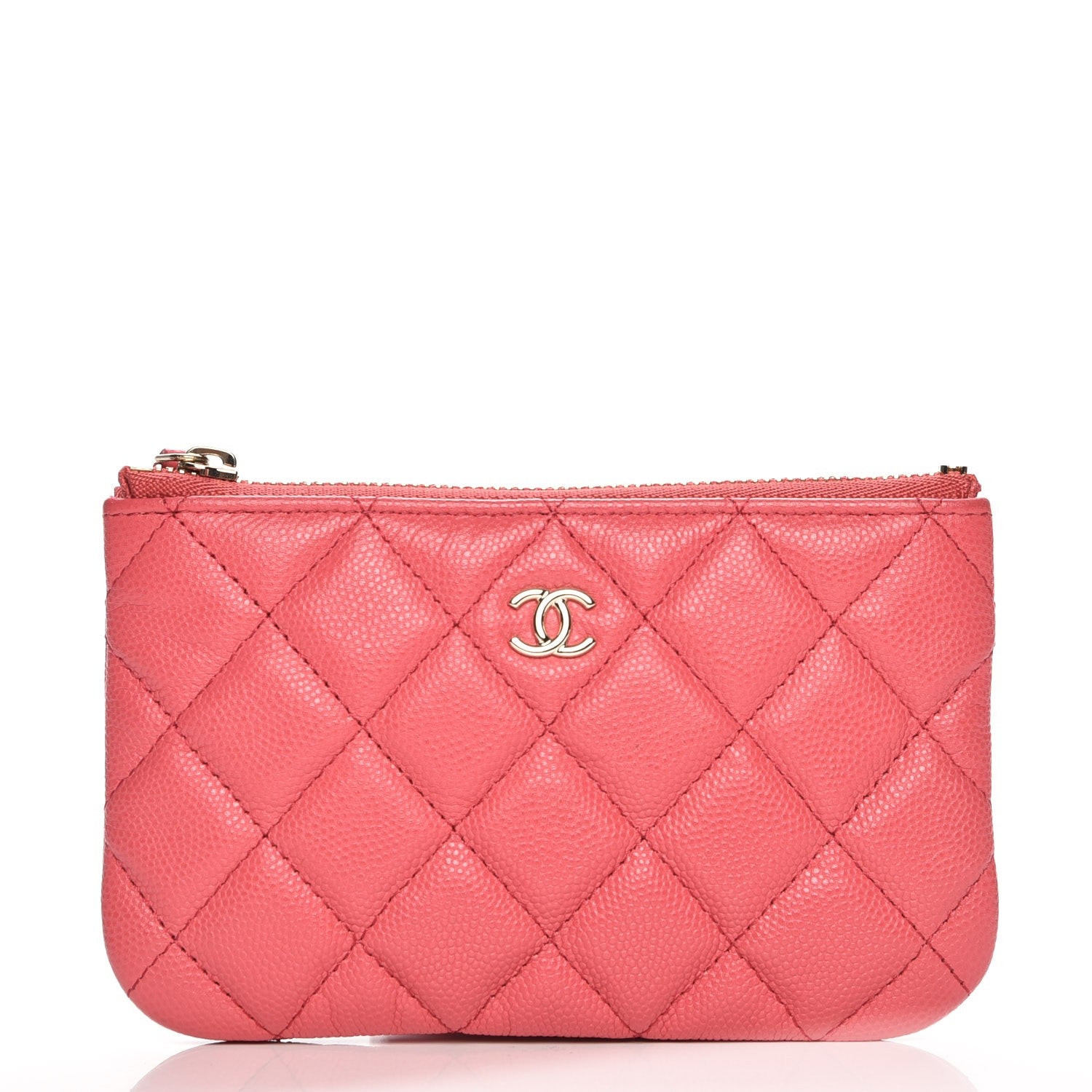 Chanel Caviar Quilted Small Cosmetic Case Dark Pink 1 of 8