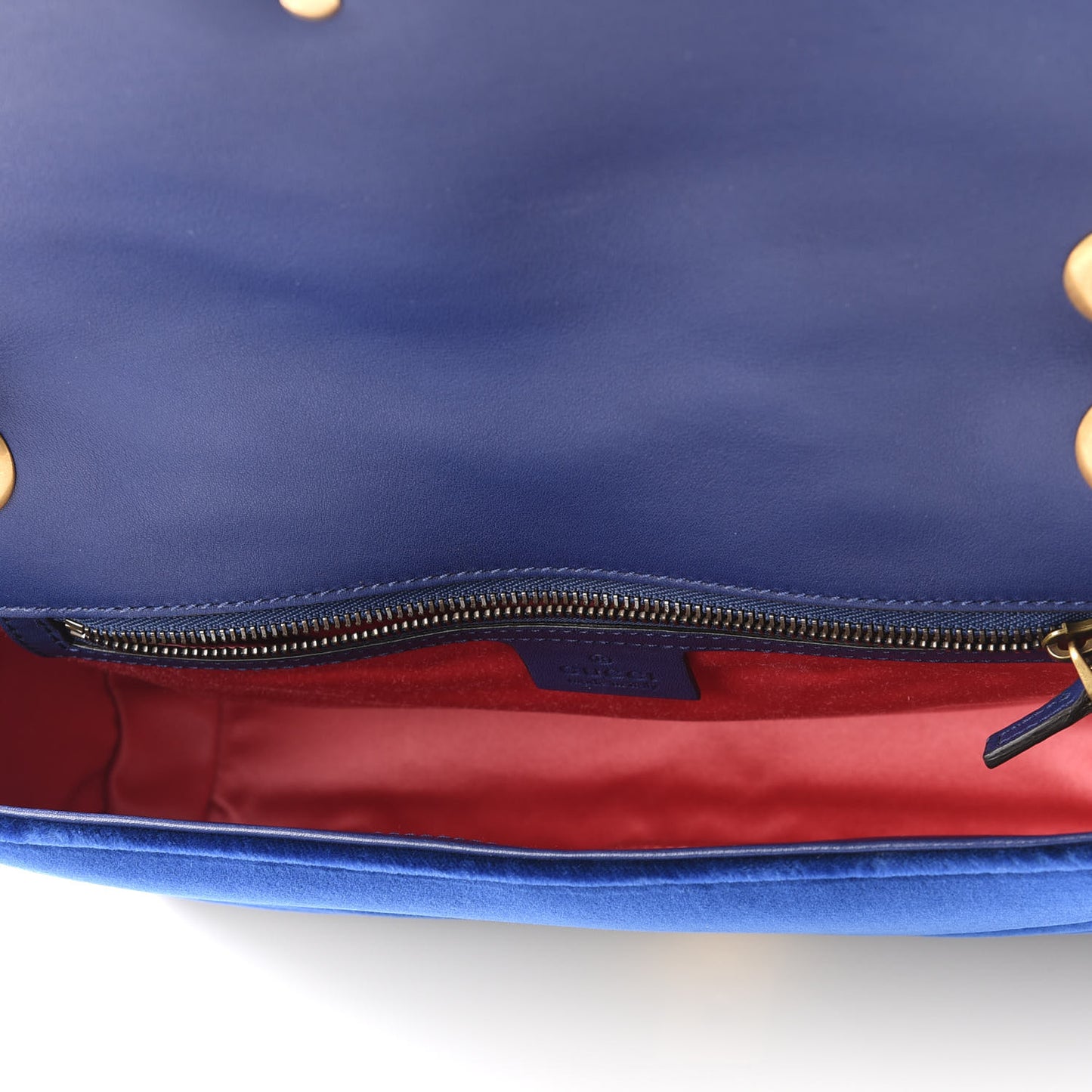 Velvet Matelasse Medium GG Marmont Shoulder Bag Cobalt Blue
