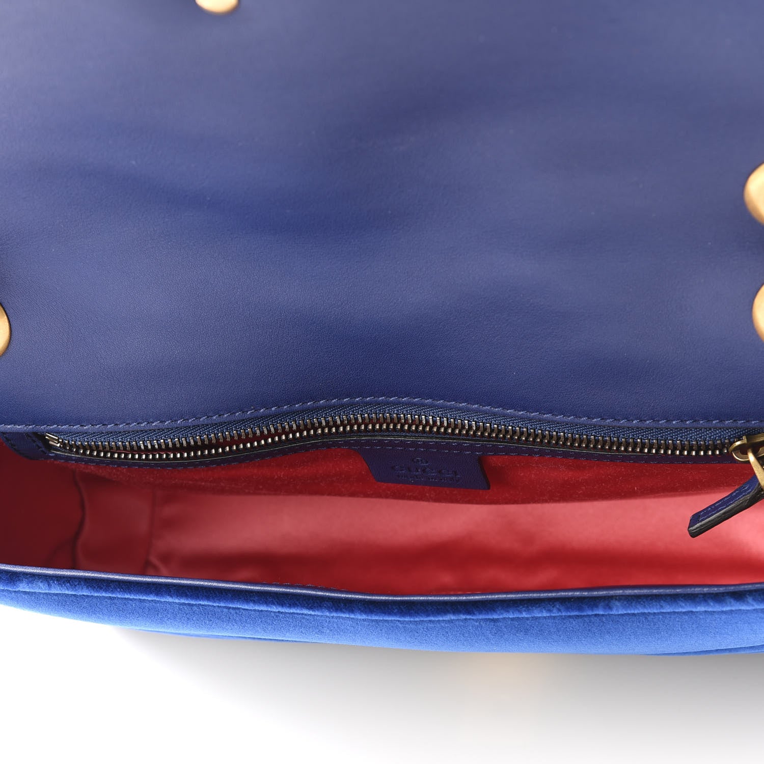 Gucci Velvet Matelasse Medium GG Marmont Shoulder Bag Cobalt Blue 4 of 8