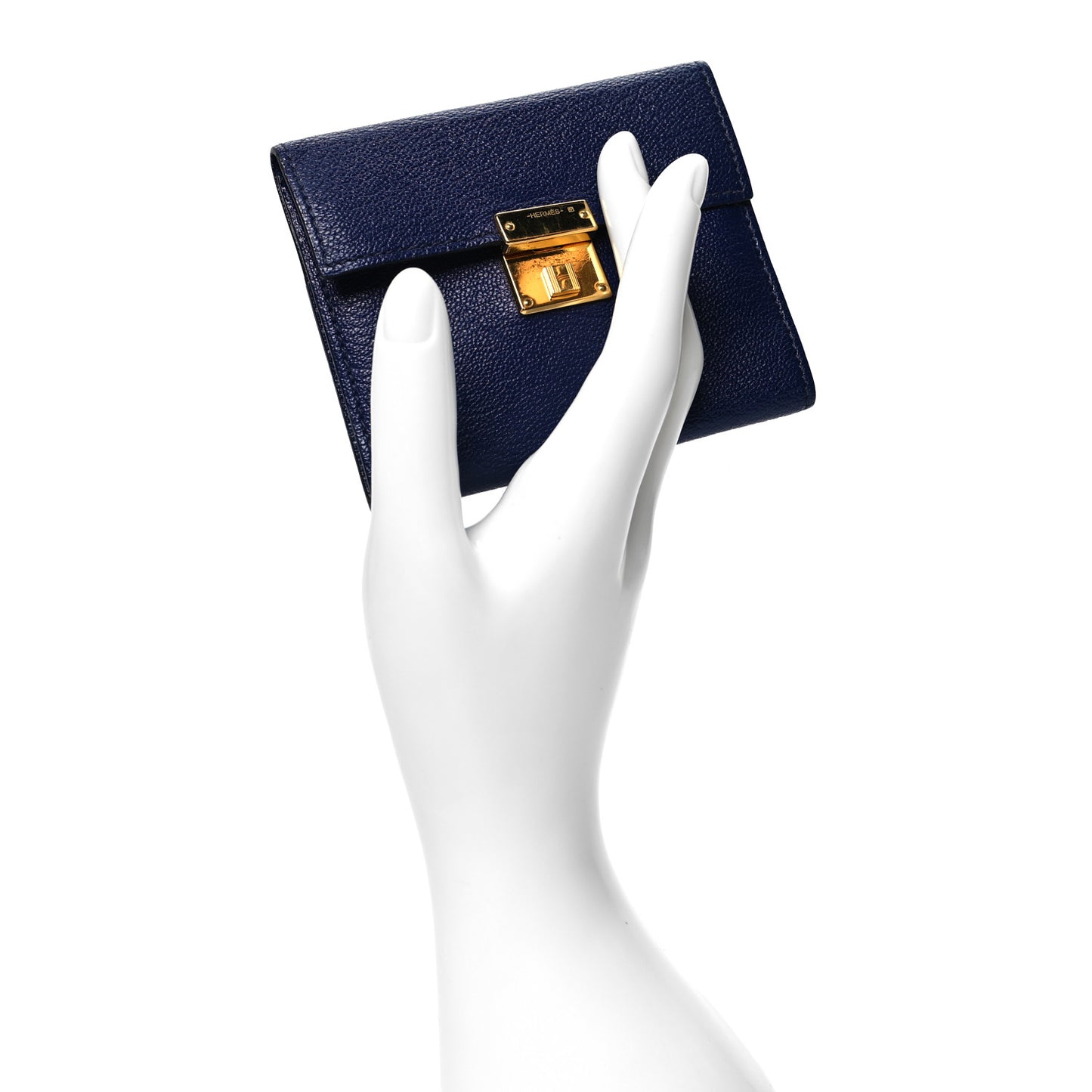 Chevre Mysore Mini Clic Card Holder Bleu Nuit