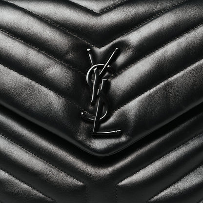 Saint Laurent Calfskin Y Quilted Monogram Monochrome Medium Loulou Chain Satchel Black 8 of 10