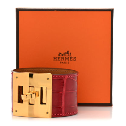Hermes Shiny Alligator Collier De Chien CDC Bracelet T2 Braise 6 of 6