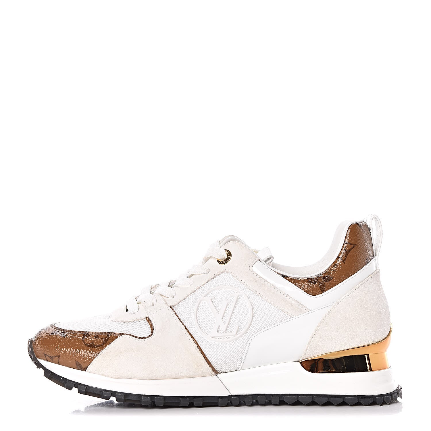 Louis Vuitton Suede Reverse Monogram Run Away Sneakers 38 White 1 of 14