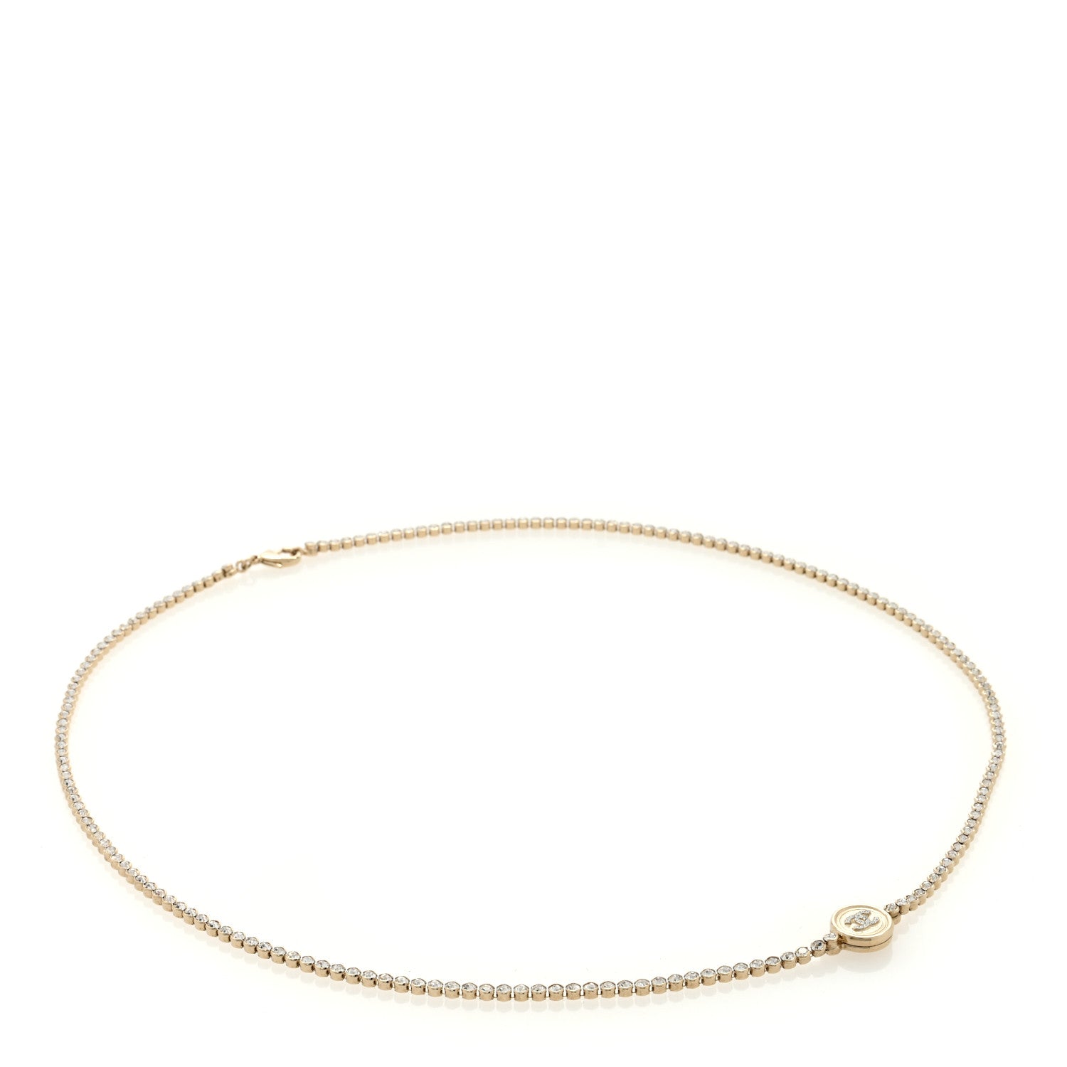 Chanel Metal Crystal CC Chain Belt 75 Gold 1 of 3