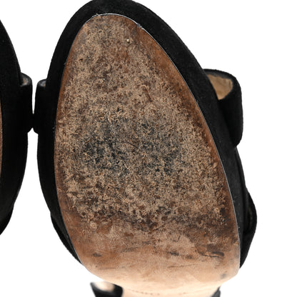 Jimmy Choo Suede Vamp Platform Sandals 38 Black 8 of 8