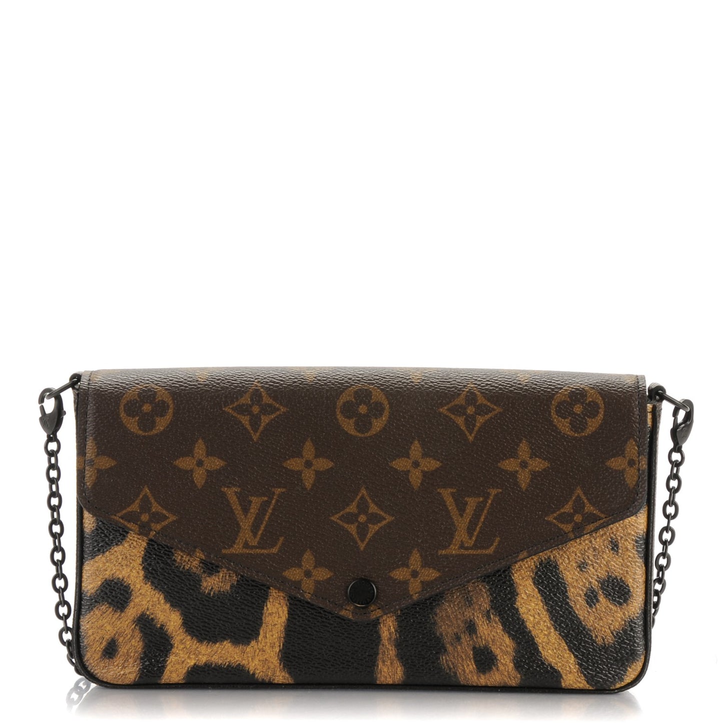 Monogram Animal Print Pochette Felicie Chain Wallet