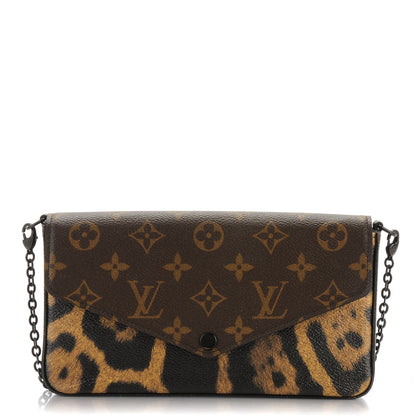 Louis Vuitton Monogram Animal Print Pochette Felicie Chain Wallet 1 of 8