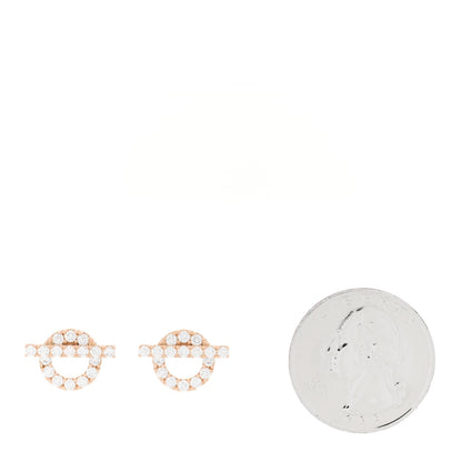 Hermes 18K Rose Gold Diamond Finesse Earrings 2 of 4