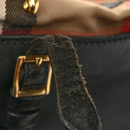 Burberry Calfskin House Check Small Salisbury Tote Black 6 of 15