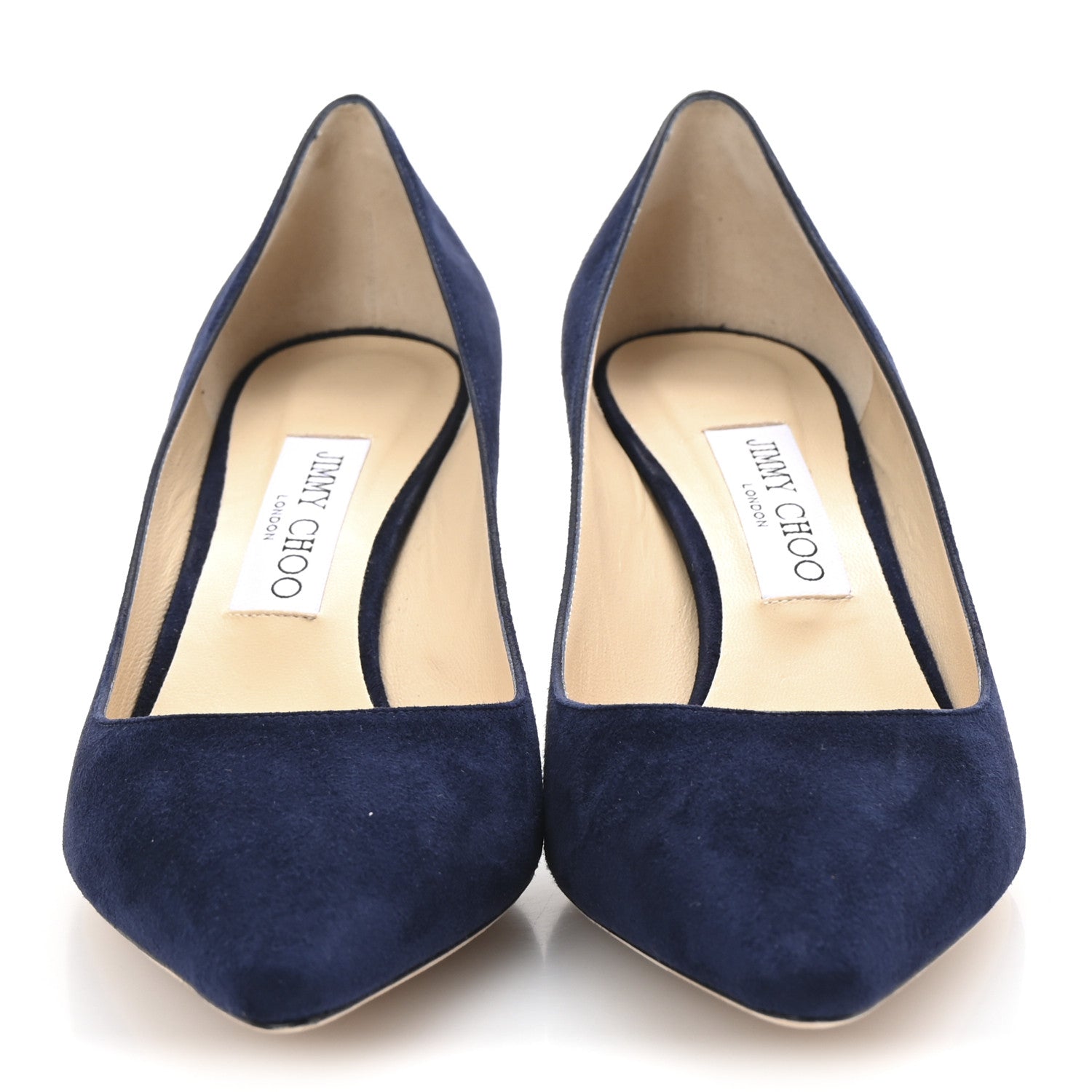 Jimmy Choo Suede Pointy Toe Romy 60 Pumps 38.5 Navy 3 of 9